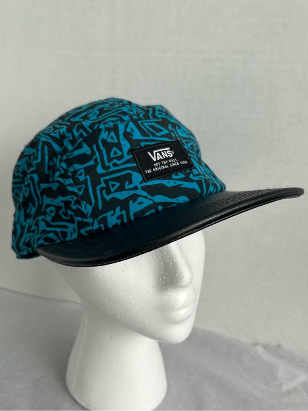 Vans Teal Patterned 5-Panel Hat with Black Brim